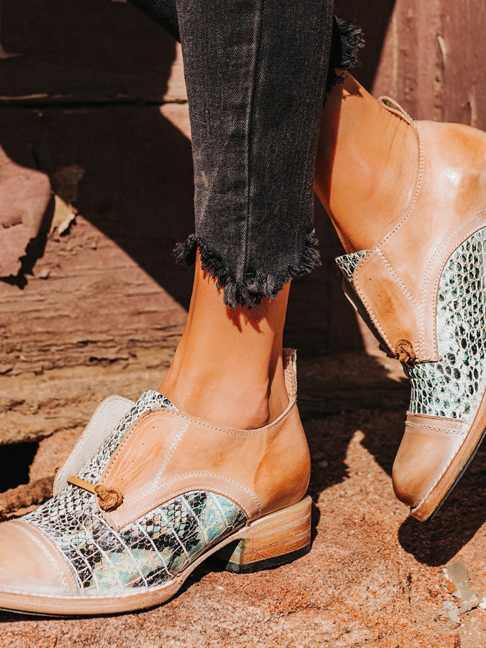 Freebird by Steven Tan & Teal Leather Slip-On Flats